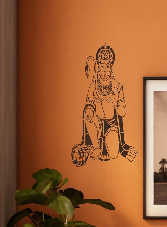 ARandNJ Stencils for Wall Painting Pack of 1 (Size:- 16X24 Inch) Pattern Theme- Hanuman Ji DIY Reusable Design Suitable for Pooja Room, Entrance, Living Room & Office - Image 1